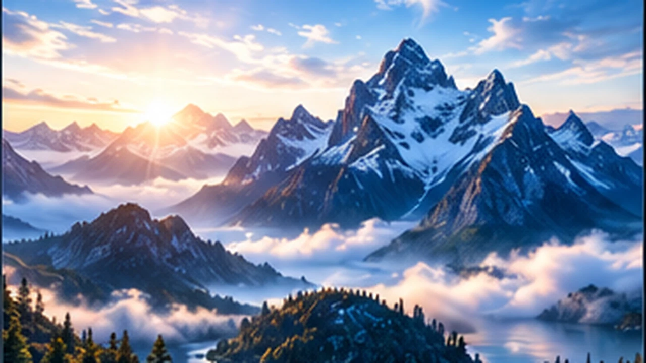 Paisagem de montanhas usada como exemplo de projeto