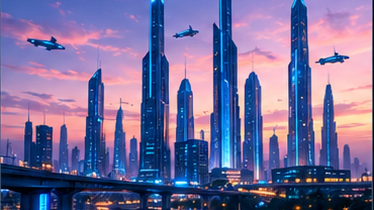 Cidade futurista usada como exemplo de projeto
